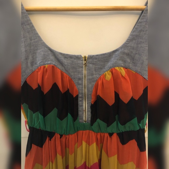 ✨VINTAGE COLOURFUL SLEEVELESS WOMEN DRESS (L) - Picture 4 of 6